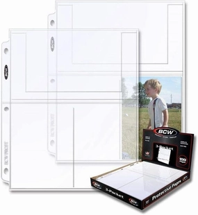 BCW Pro 3-Pocket Photo Sleeves (100 Pack) | 4"x6" Acid-Free, Archival Pages for Binders | Clear, PVC-Free Protection for Photos & Cards