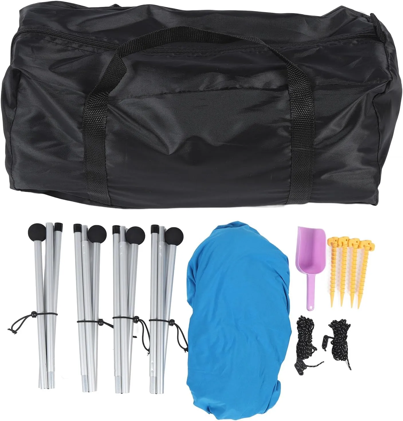 Beach Canopy, 4 Poles Beach Tent Sun Shelter Quick Setup with Carry Bag for Camping (300 * 300 * 200CM)