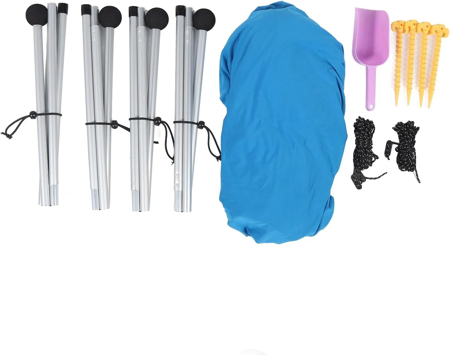 Beach Canopy, 4 Poles Beach Tent Sun Shelter Quick Setup with Carry Bag for Camping (300 * 300 * 200CM)