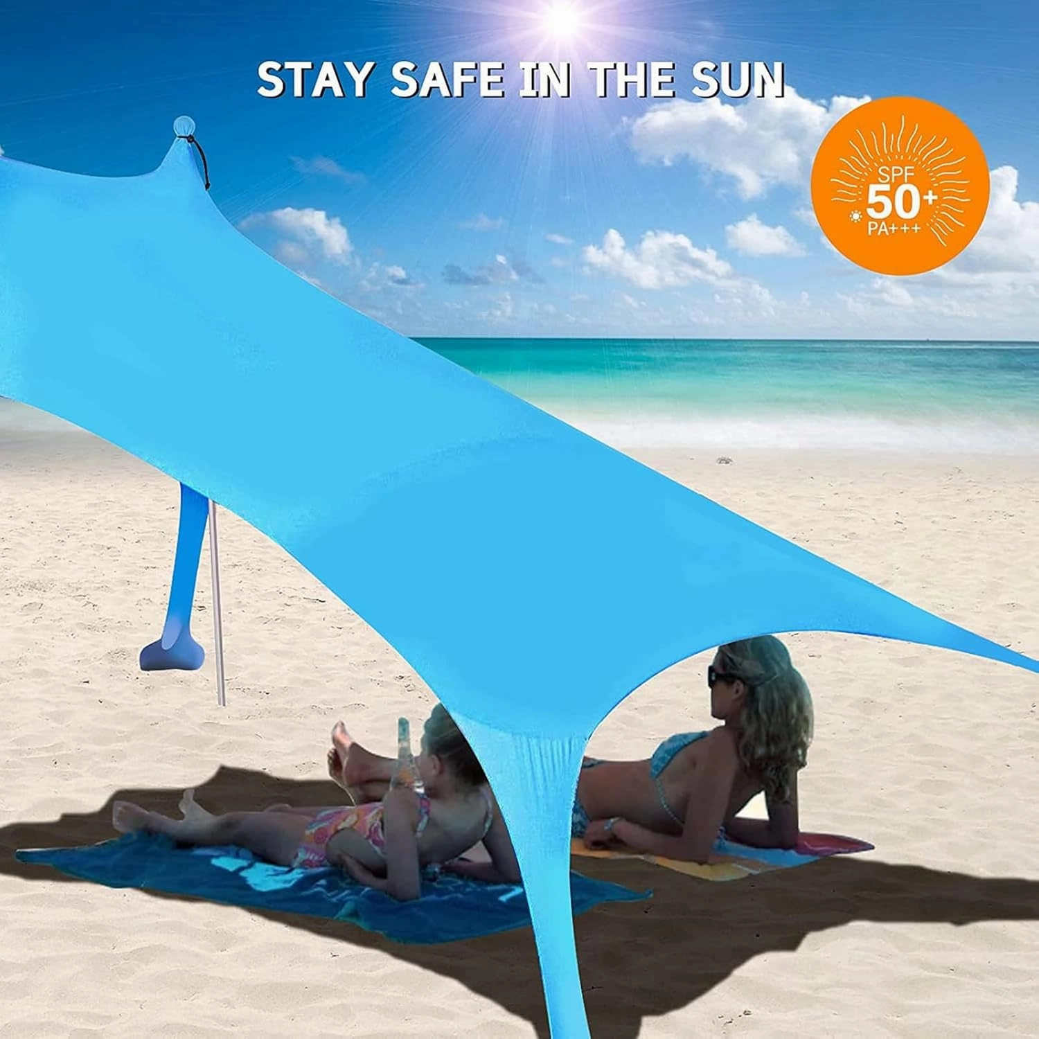 Beach Tent Canopy | Beach Tent | Camping Sun Shelter UPF50  | Portable Beach Sun Shelter | for Camping Trips, Fishing, Backyard and Outdoor