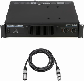 Behringer EP4000 4000W Professional Stereo Power Amplifier with XLR Microphone Cables
