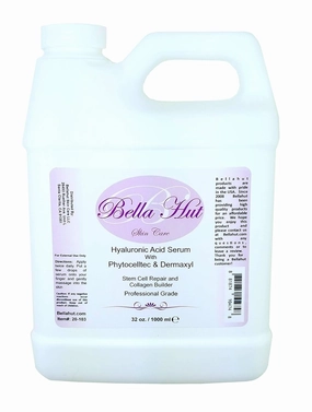 Bellahut 100% Pure Hyaluronic Acid Face Serum with PHYT.CELLTEC & DER.MAXYL | Refresh, Renew and Rebuild Skin Cells while Building Collagen | (1 OZ, 4 OZ, 16 OZ, 32 OZ & 128 OZ) | MADE IN USA (32 OZ)