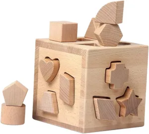 BESPORTBLE 1 Set Cognitive Blocks Shape Matching for Natural Geometric Blocks for Skill Development Parent Interaction and Learning Shapes