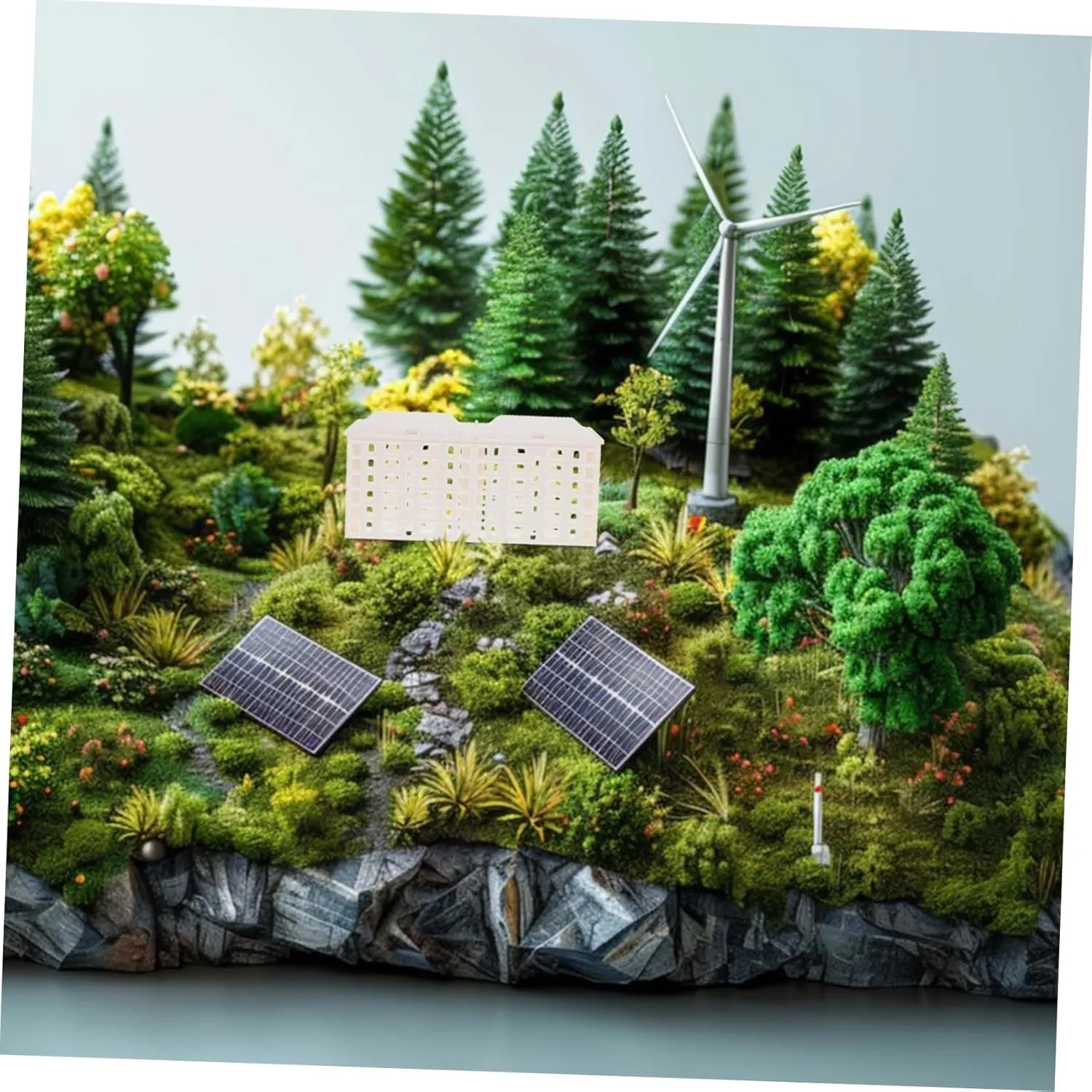 BESTonZON 4pcs Mini Architecture House Model Miniature Building Ornament for Landscape Decor Compact Lightweight Design for Crafts and Mini Garden Displays