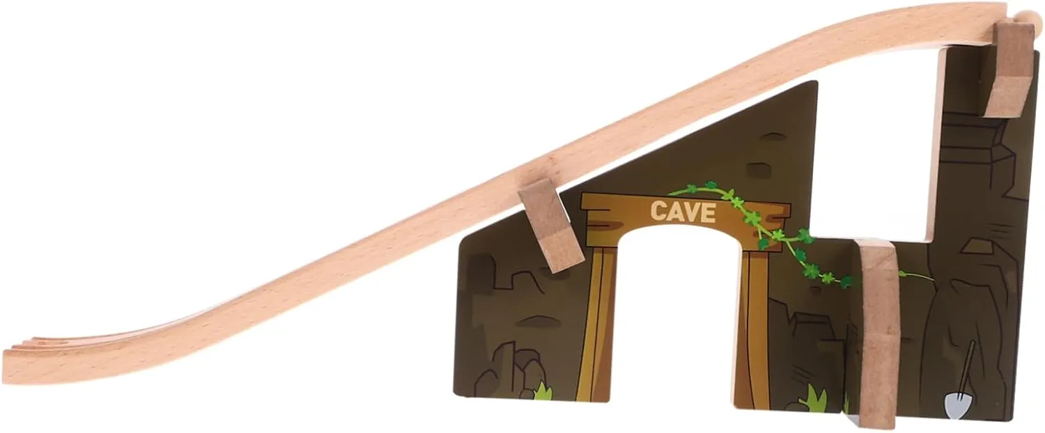 BESTonZON Wooden Train Track Bridge Model Educational Toy for Boys and Girls Imagination Teamwork Natural Wood Material Addition to Railway Track Accessories