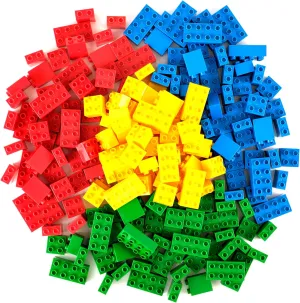 Big Blocks Set, Large Building Blocks for Ages 3 and Up, 100% Compatible with All Major Brands, Classic Colors, 204 Pieces