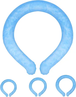 Bigger Ice Ring Neck Coolers for Hot Weather 3Size(S,M,L), Reusable Cooling Neck Ice Pack Wrap, Wearable Portable Neck Cooler Tube for Outdoor Activities Sports Work(Blue)