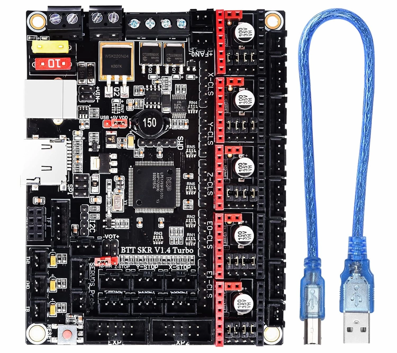 BIGTREETECH SKR V1.4 Turbo 32bit Control Board DIY for Most FDM 3D Priners Mainbaord Compatible TFT Series Touch Screen/ 12864LCD Support TMC2209/TMC2208/TMC2130