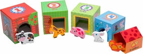 Bilingual Farm Animal Nesting Blocks - Educational Spanish-English Stacking Set for Kids | Interactive Learning Activities | Educational Learning, Preschool Activities, and Language Development Fun