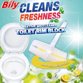 Bily Solid Toilet Rim Block Lemon 3*40g| Product of Europe| Powerful Foaming and Cleaning | Prevents Limescale and dirt buildup | 24*7 Fragrance and Freshness| 4 Function Formula| Super Saver Pack