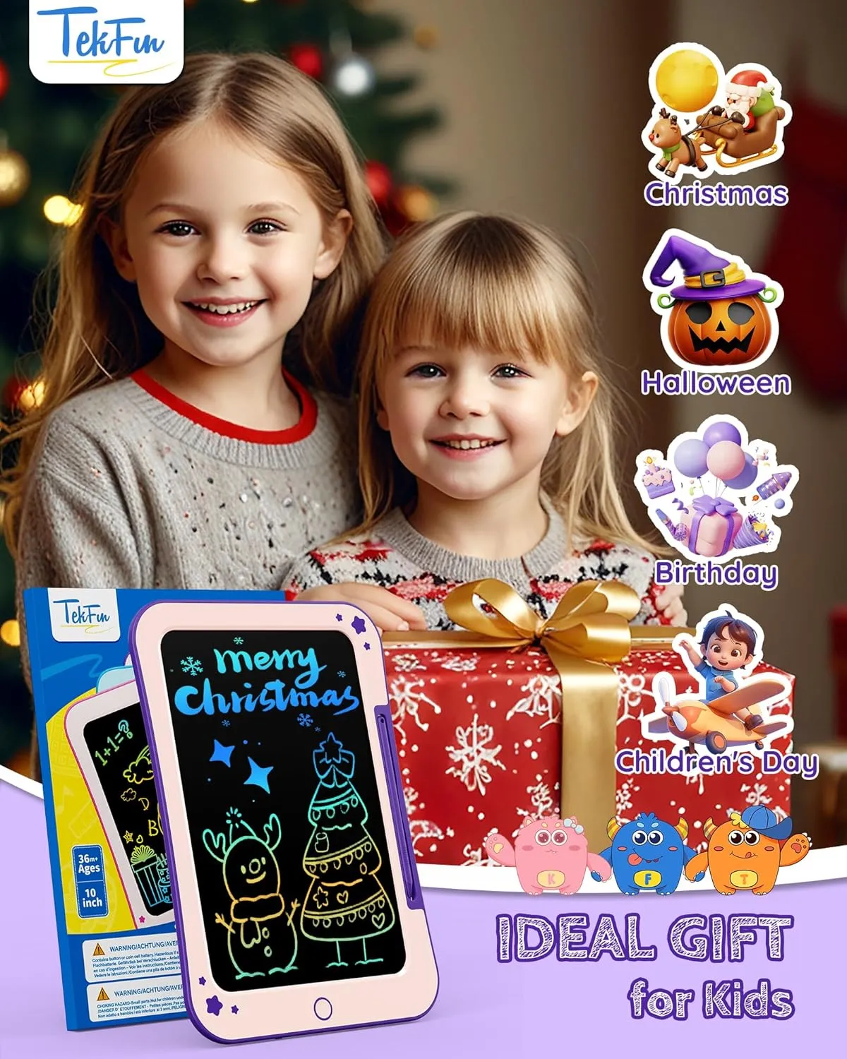 Birthday Gifts for Kids, 10inch LCD Writing Tablet Doodle Board, Mess Free Coloring Drawing Pad,Toddler Travel Toys, 3 4 5 6 7 8 Year Old Girl Birthday Gift, Christmas Easter Toys
