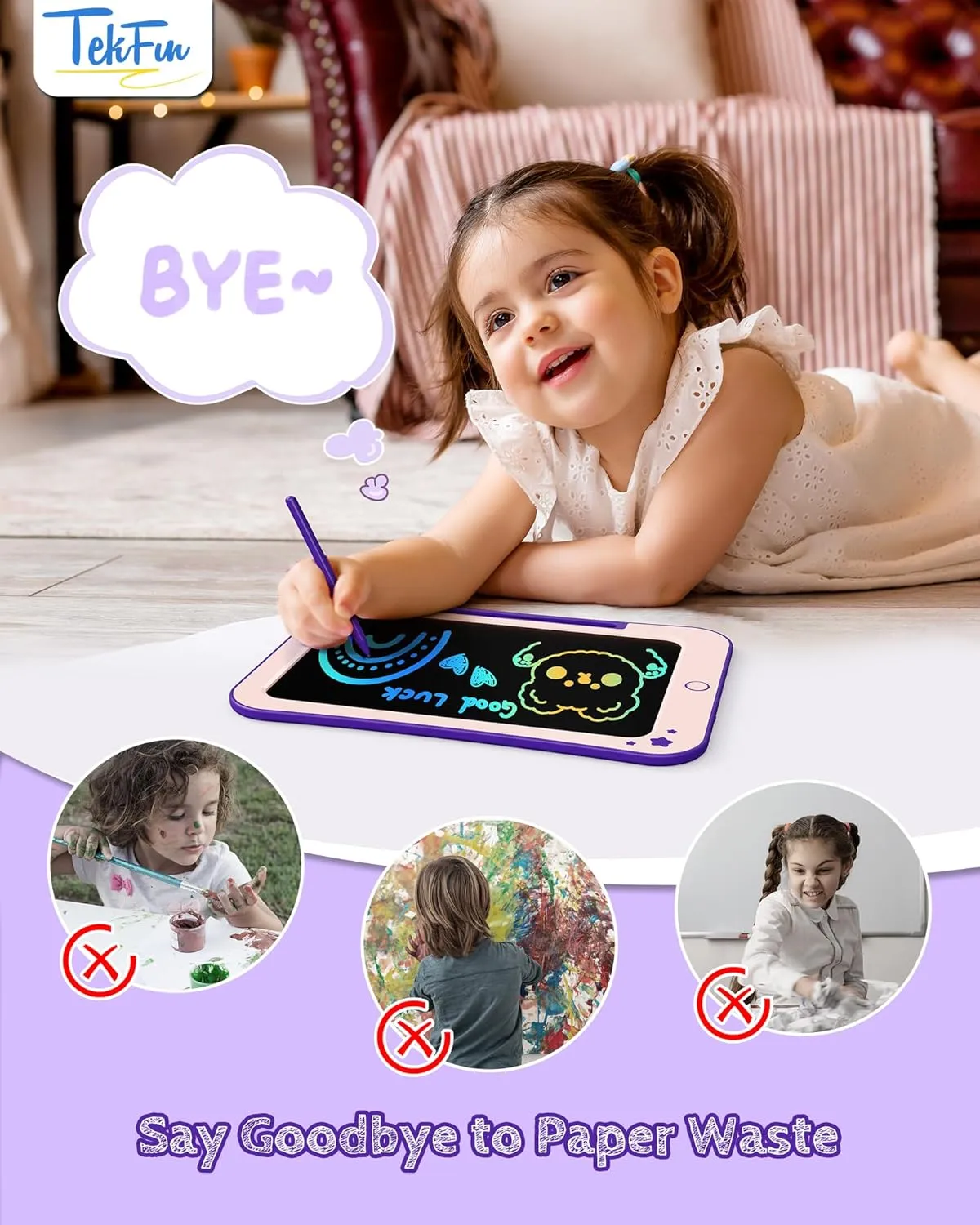 Birthday Gifts for Kids, 10inch LCD Writing Tablet Doodle Board, Mess Free Coloring Drawing Pad,Toddler Travel Toys, 3 4 5 6 7 8 Year Old Girl Birthday Gift, Christmas Easter Toys