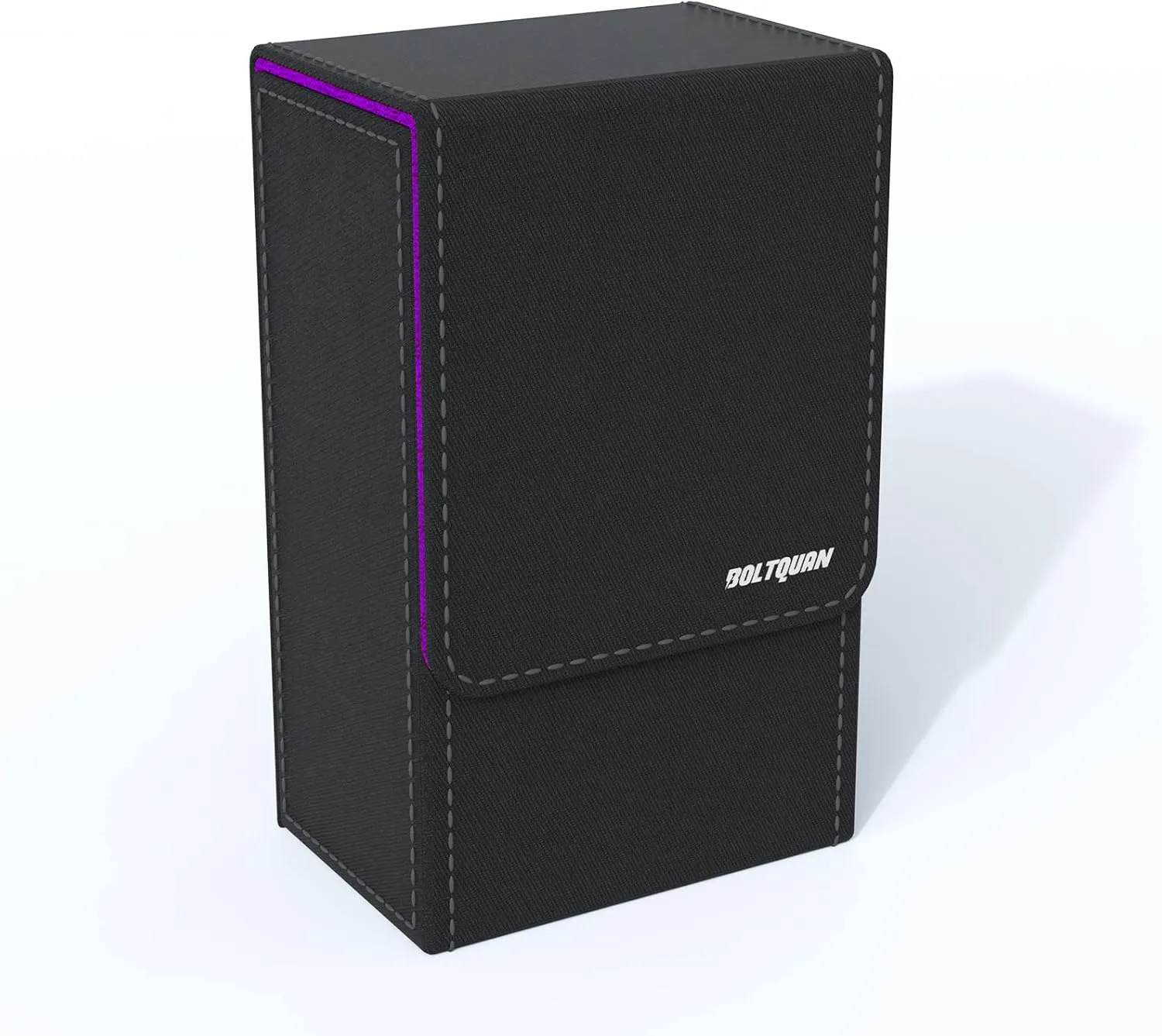 Black Tarot Card Holder with Purple Interior; Fold Top Box Case Magnetic Lid Closure; Fits Rider Waite Deck; Measures Standard Size 5.39 x 3.38 2 In (137*86*51mm) (Purple) (TRC01)