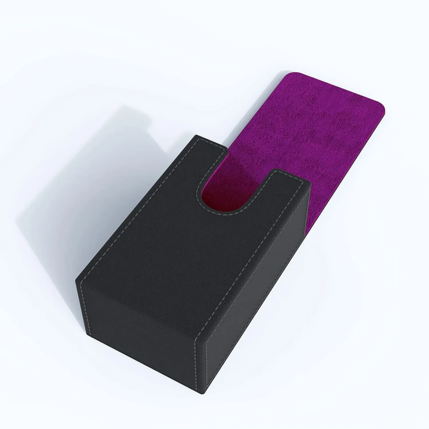 Black Tarot Card Holder with Purple Interior; Fold Top Box Case Magnetic Lid Closure; Fits Rider Waite Deck; Measures Standard Size 5.39 x 3.38 2 In (137*86*51mm) (Purple) (TRC01)