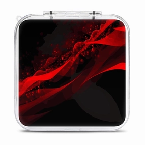 Black And Red Background Switch Game Case Switch Game Holder Cartridge Case Storage 12 Games & 2 Micro Sd Card Slots, Travel Carry Cases, Portable Games Card Storage, Hard Shell, Buckle Closure