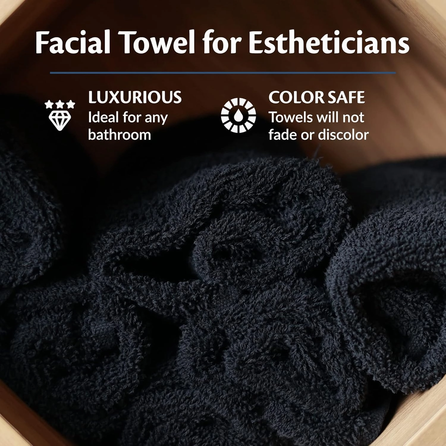 Black Bleach Proof Towels Bulk Sets 72 Pack 100% Cotton 16" X 27" Color Safe, Stain Resistant, Quick Drying Towels for Beauty, Hair and Nail Salon, Gym, Spa and Home Hair Care