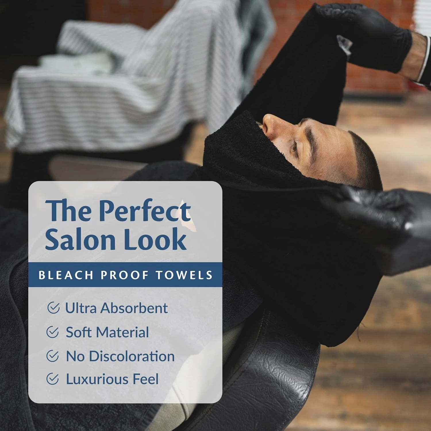 Black Bleach Proof Towels Bulk Sets 72 Pack 100% Cotton 16" X 27" Color Safe, Stain Resistant, Quick Drying Towels for Beauty, Hair and Nail Salon, Gym, Spa and Home Hair Care
