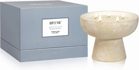 BLUEME Nostalgia-Bergamot & Musk, 5 Wick, Refillable Wellness Candle, Contains Essential Oil, Sustainable, Hand Finished, Hand Poured, Premium, Luxury Ceramic, Natural Cotton Wick, Soy-Wax Blend