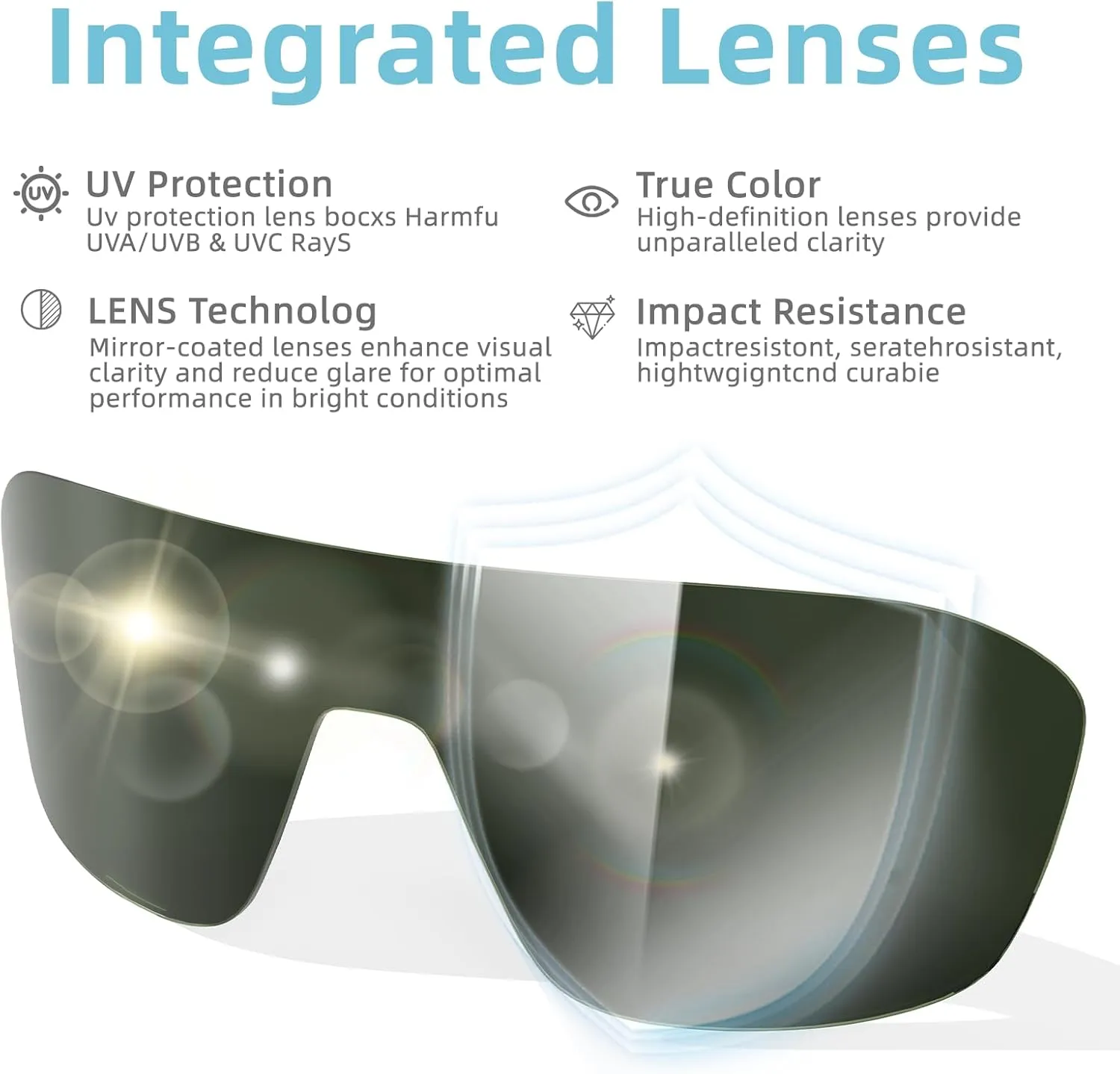B.N.U.S Polarized Cycling Sunglasses for Men Women - Nano-Coated TR90 Frame, UV400 Protection, Unibody Lens Design