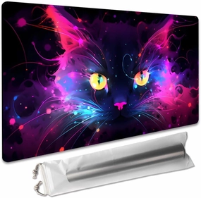 Board Game 14x24in MTG Playmat Compatible for OCG CCG RPG TCG Playmats (Colorful Cat 2)