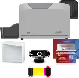 Bodno Seaory S26 Single Sided ID Card Printer & Complete Supplies Package ID Software and Camera - Bronze Edition