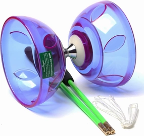 Bodyrhythm 5 Bearings Chinese Diabolo Yoyo Set with Fiberglass Sticks, Adjustable Strings for All Ages - Best for Fitness and Tricks (Purple)