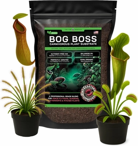 BOG BOSS - Premium Carnivorous Plant Soil Blend | Ideal for Venus Flytraps, Sundews, Nepenthes Pitcher Plants & Butterworts (4 QTS)