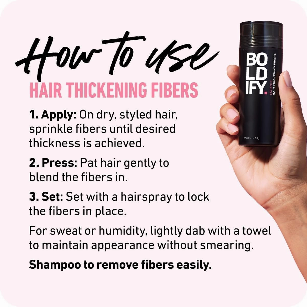 BOLDIFY Hair Fibers (2 x 56g) - Fill In Thinning and Fine Hair for an Instantly Fuller, Thicker Look - 14 Shades for Women & Men - Dark Brown