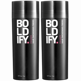 BOLDIFY Hair Fibers (2 x 56g) - Fill In Thinning and Fine Hair for an Instantly Fuller, Thicker Look - 14 Shades for Women & Men - Dark Brown