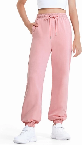 BOOPH Girls Sweatpants Kids Cotton Drawstring Joggers Athletic Pants with Pockets for Teen Girls