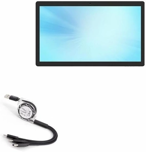 BoxWave Cable Compatible with Microtouch M1-215IC (21.5 in) - AllCharge miniSync, Retractable, Portable USB Cable - Jet Black