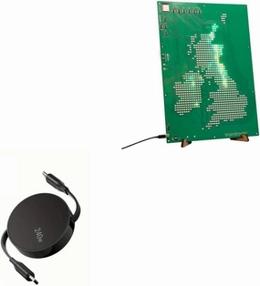 BoxWave Cable Compatible with Traintrackr UK and Ireland Map Trackr Colour (Large) - PD miniSync (240W), Retractable PD 240W Portable USB Type-C Cable - Jet Black