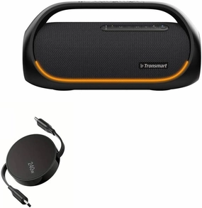 BoxWave Cable Compatible with Tronsmart Bang Outdoor Party Speaker - PD miniSync (240W), Retractable PD 240W Portable USB Type-C Cable - Jet Black