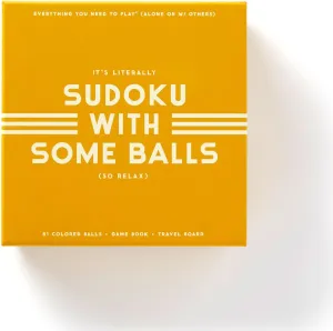 Brass Monkey Sudoku with Some Balls Sudoku Game Set from Sudoku with a Twist, Perfect for Traveling, 7.8" Square, Unique Design, Makes a Great Gift