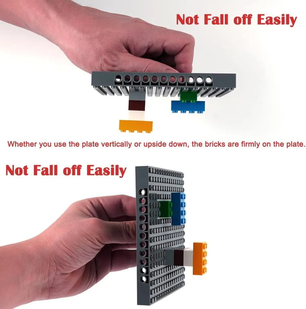 Brick 16x16 Plate 1/3 with Holes,Pins Suppor Pillar Accessories,Classic Building Block Bulk Parts and Pieces Sets - Compatible with 65803(Dark Gray)