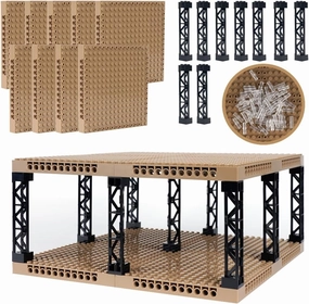 Brick 16x16 Plate 1/3 with Holes,Pixel Art Painting Base Pins Suppor Pillar Accessories Pack, Classic Building Block Bulk Parts and Pieces Sets,Compatible with 65803(Beige)