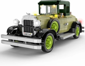 Brihappen Vintage Classic Car Model Building Set with Light for Adults Boys Girls (1297 PCS), Antique Cars Model Home Office Collection, Retro Classic Car Building Toy, Gifts for Building Blocks Lover