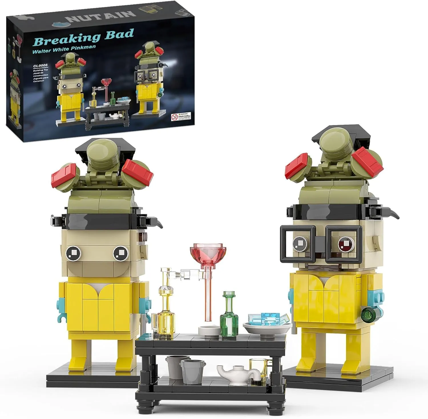 BSMOC BLOCK Classic TV Show Breaking Bad Walter White and Pinkman Characters Model 2-in-1 Movie Protagonist Building Blocks Toy for Fans/Friends/Adults/Children Gift(361pcs)