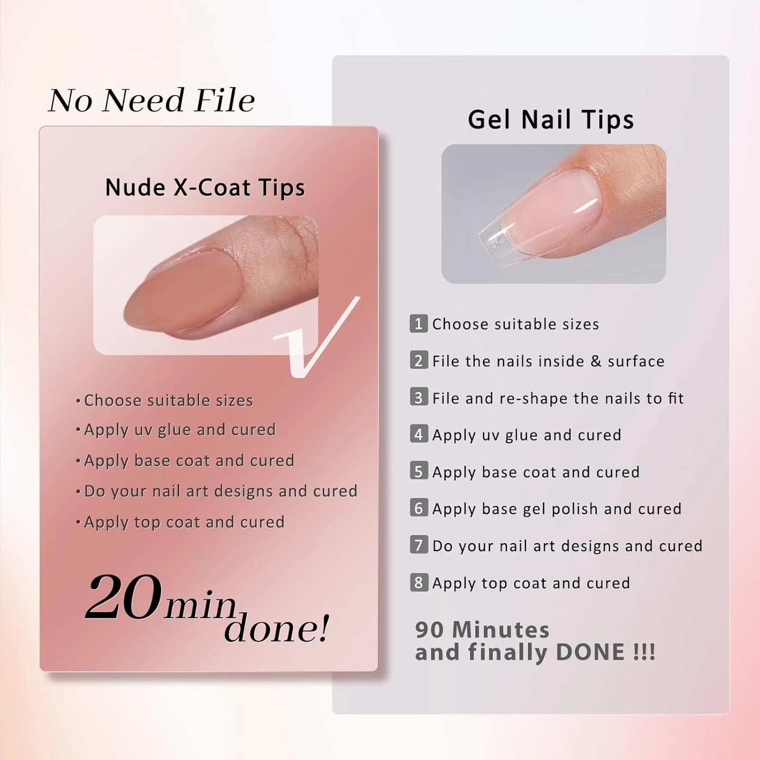 BTArtbox Short Almond Nail Tips - Soft Gel Nail Kit with Tip Primer Base, 160 pcs Brown Pre-colored Fake Nails with Gel Nail Glue and Top Coat Nail Extension Kit for Women's Gift
