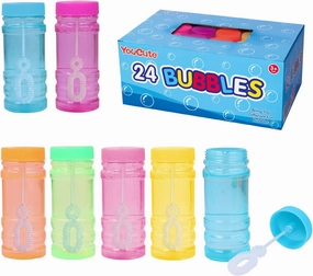 Bubbles 24 Pack Party Favor for Kids Bulk Bubble Solution Blowing Wand 2 Dozen Party Supplies Outdoor Toys Wedding Party Christmas Celebration Birthday Fun Gift