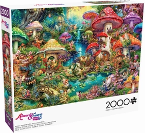 Buffalo Games - Aimee Stewart - Merry Mushroom Village Picnic - 2000 Piece Jigsaw Puzzle for Adults - Challenging Puzzle Perfect for Game Nights - Finished Size is 38.50 x 26.50