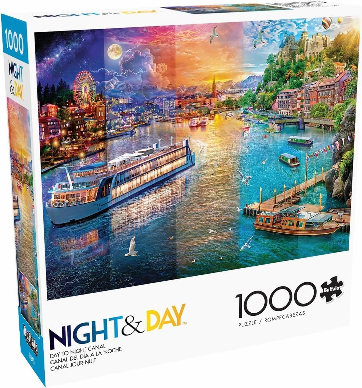 Buffalo Games - Angelo Bonito - Day to Night Canal - 1000 Piece Jigsaw Puzzle for Adults -Challenging Puzzle Perfect for Game Nights - Finished Size is 26.75 x 19.75