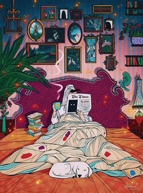 Buffalo Games - Bonjour - Laura El - Under The Covers - 1000 Piece Jigsaw Puzzle for Adults - Challenging Puzzle Perfect for Game Nights - Finished Size is 26.75 x 19.75