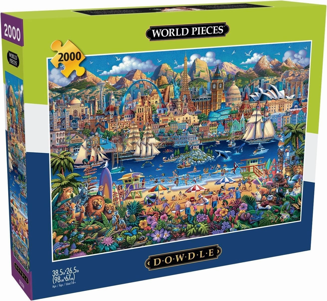 Buffalo Games - Eric Dowdle - Dowdle World Pieces - 2000 Piece Jigsaw Puzzle for Adults - Challenging Puzzle Perfect for Game Nights - Finished Size is 38.50 x 26.50