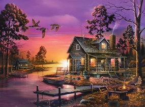 Buffalo Games - Geno Peoples - Lakeside Living - 1000 Piece Jigsaw Puzzle for Adults -Challenging Puzzle Perfect for Game Nights - Finished Size is 26.75 x 19.75