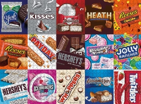 Buffalo Games - Hershey's- Hershey Candy Grid - 1000 Piece Jigsaw Puzzle for Adults - Challenging Puzzle Perfect for Game Nights - Finished Size is 26.75 x 19.75