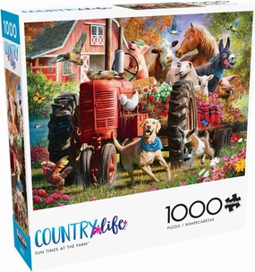 Buffalo Games - Larry Jones - Fun Times at The Farm - 1000 Piece Jigsaw Puzzle for Adults -Challenging Puzzle Perfect for Game Nights - Finished Size is 26.75 x 19.75