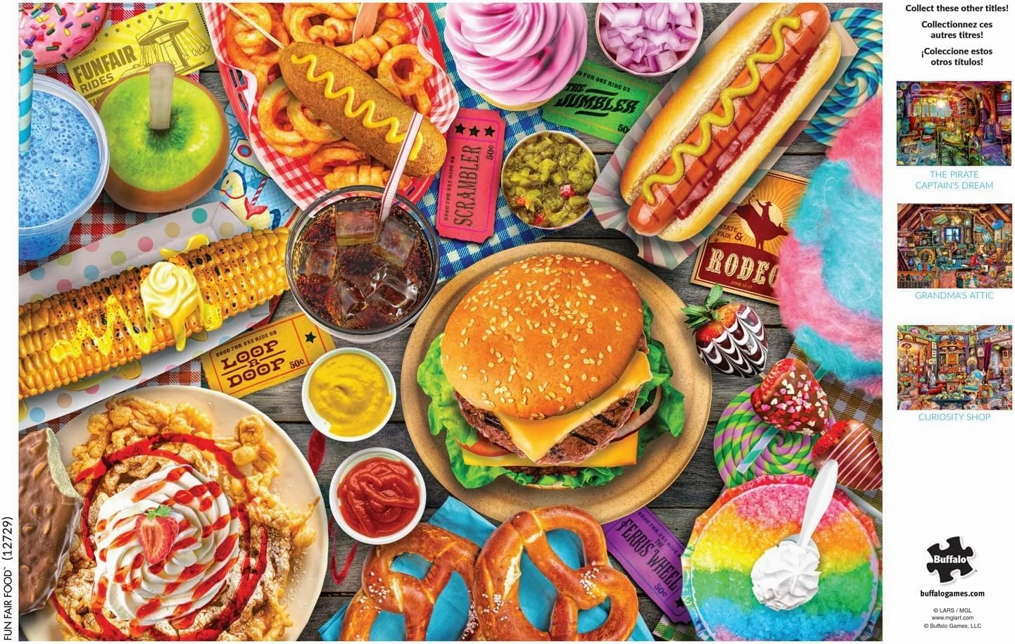 Buffalo Games - Lars Stewart - Fun Fair Food - 1000 Piece Jigsaw Puzzle For Adults -Challenging Puzzle Perfect for Game Nights - Finished Size is 26.75 x 19.75