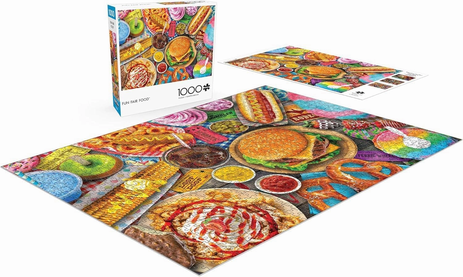 Buffalo Games - Lars Stewart - Fun Fair Food - 1000 Piece Jigsaw Puzzle For Adults -Challenging Puzzle Perfect for Game Nights - Finished Size is 26.75 x 19.75