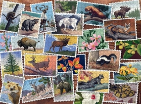 Buffalo Games - NWF - Stamp Collage - 1000 Piece Jigsaw Puzzle for Adults -Challenging Puzzle Perfect for Game Nights - Finished Puzzle Size is 26.75 x 19.75